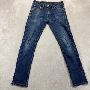 Levi's 511 Jeans Mens 31x32 Blue 511 Slim Fit Dark Wash Stretch Denim Whiskered
